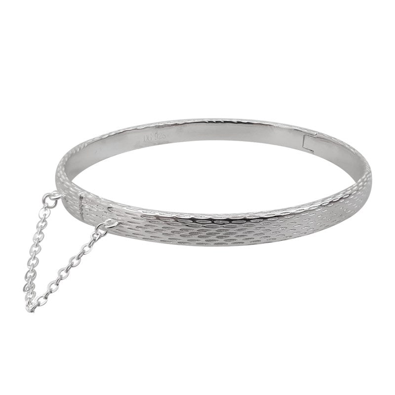 Pulsera Esclava Con Cadena De Seguridad Diseño Plata 925 - PU1146