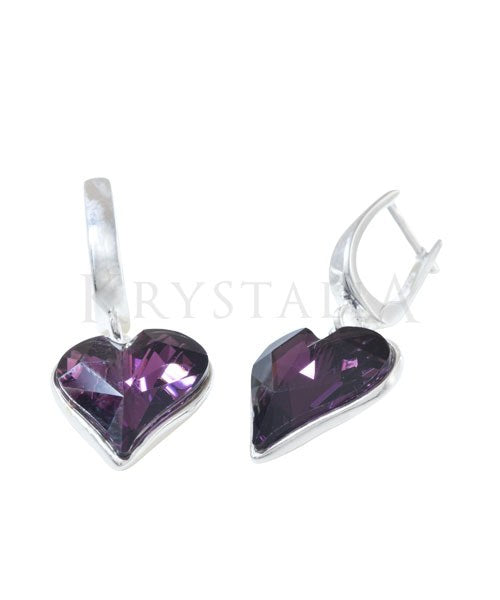 Aro Plata 925 Corazón Morado Cristales Swarovski® - KR0356