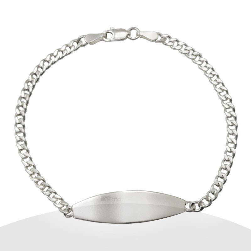 Pulsera Masculino Infantil Con Piocha 18cms Plata 925 - PU0104
