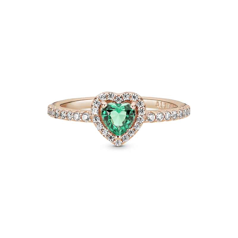 Anillo Con Un Recubrimiento En Oro Rosa De 14k Corazón Brillante Elevado - Plata ley 925