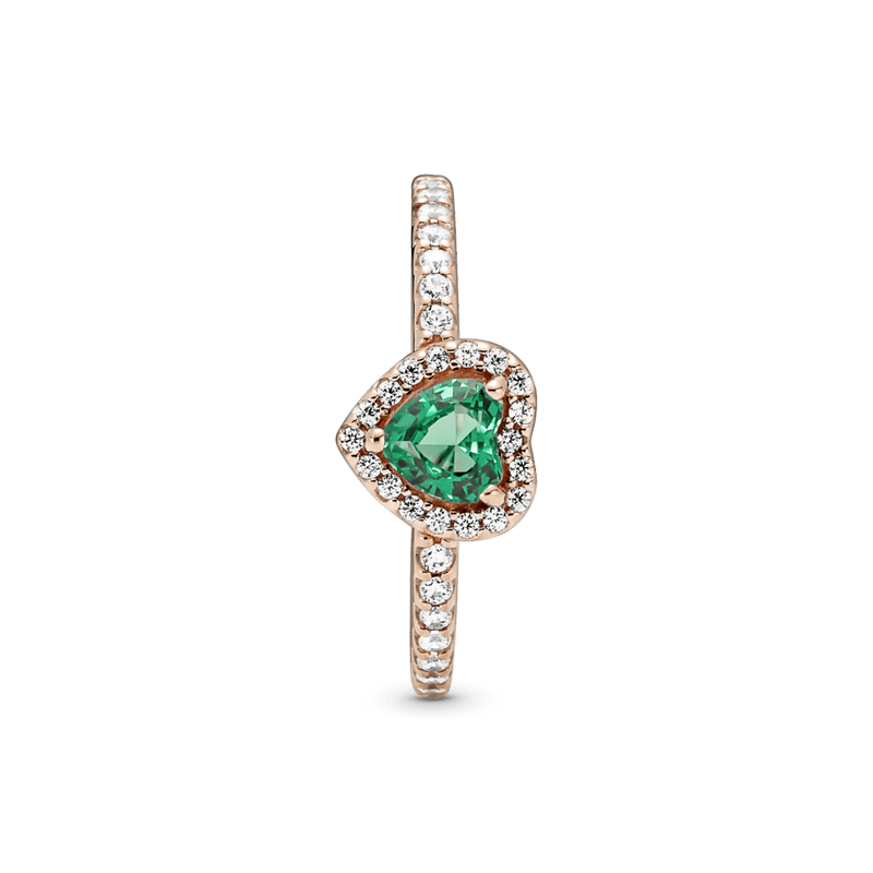 Anillo Con Un Recubrimiento En Oro Rosa De 14k Corazón Brillante Elevado - Plata ley 925