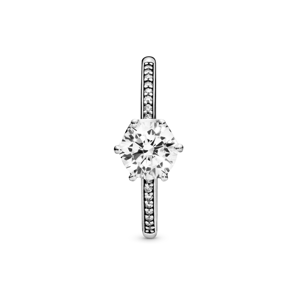 Anillo Corona deslumbrante transparente zirconia cúbica
