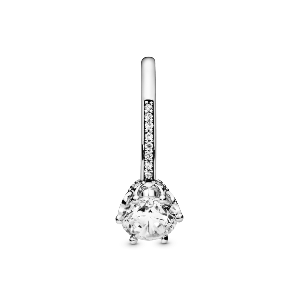 Anillo Corona deslumbrante transparente zirconia cúbica