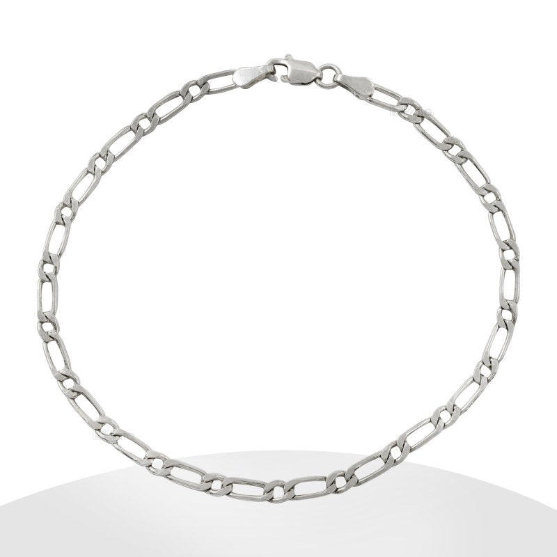 Pulsera Masculino Fígaro Tiffany 1+1 Largo 20 Cm Plata 925 - PU0432