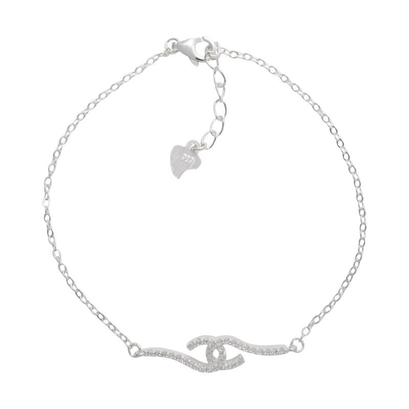 Pulsera cadena ancla micro circón 17cms mas extensión plata 925 - PU0187