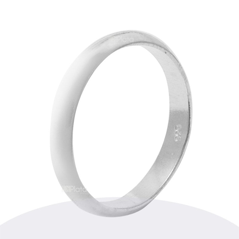 Anillo Compromiso Liso Solo 3 Mm Plata 925 - PA0675
