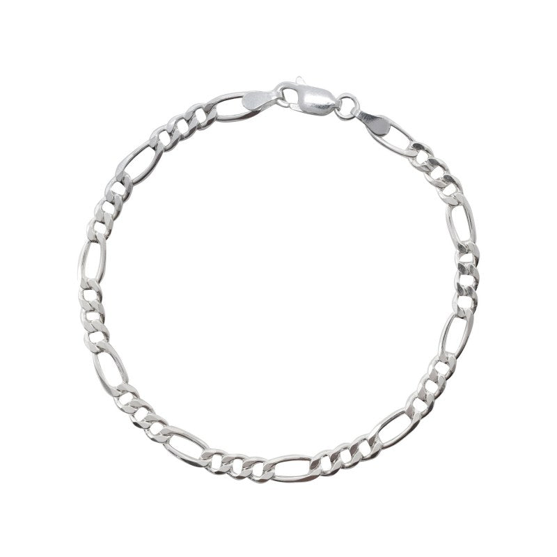 Pulsera Masculino Cadena Fígaro 3x1 18 Cm Plata 925 - PU0520