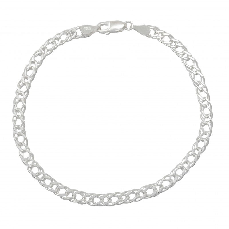 Pulsera Masculino Diseño Malla Plata 925 Largo 22cm Grosor 5mm - PU0582