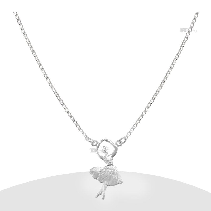 Collar Infantil Forma Bailarina Plata 925 - PO0353