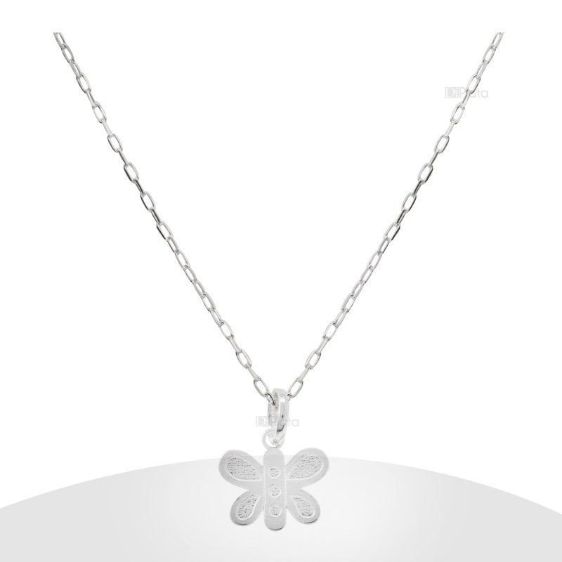 Collar Con Diseño Mariposa Plata 925 - PO0378