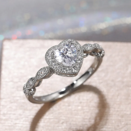 Silver Ring with Heart