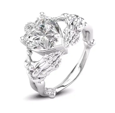 Heart sterling silver ring