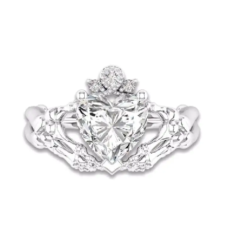 Heart sterling silver ring