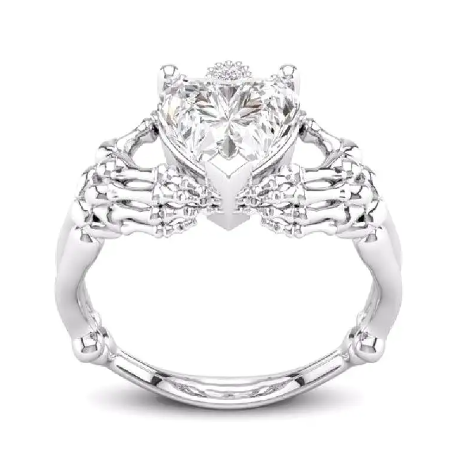 Heart sterling silver ring