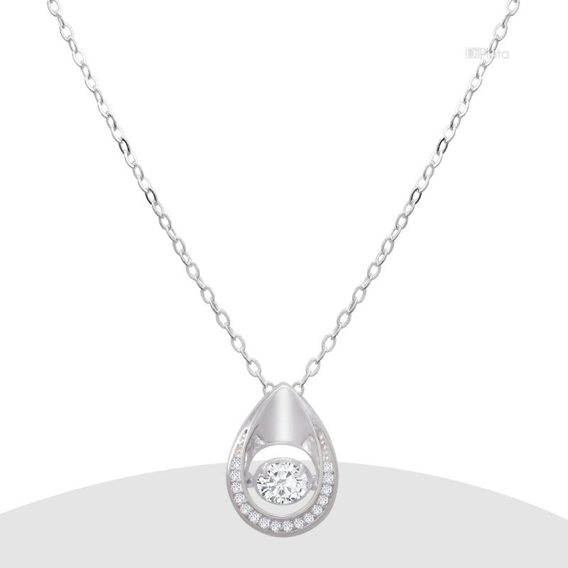 Collar Gota Con Punto De Luz En Centro 42+3cms Extensión Plata 925 - PO0492