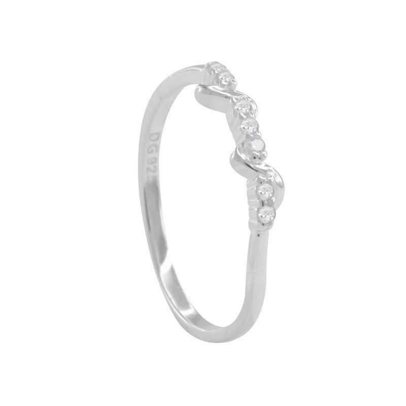 Anillo Cintillo Con Micro Circones Color Cristal Plata 925 - PA1646