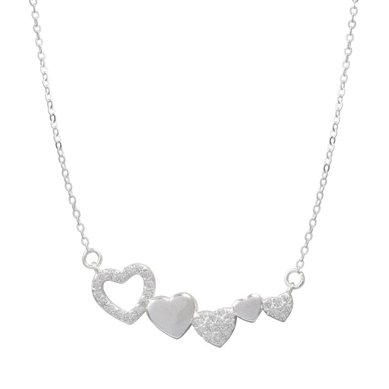 Collar cinco corazones Plata 925 - PO0567