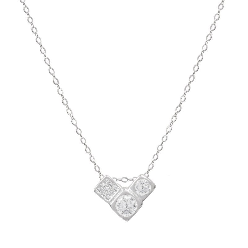 Collar Cubos Circones Plata 925 - PO0574