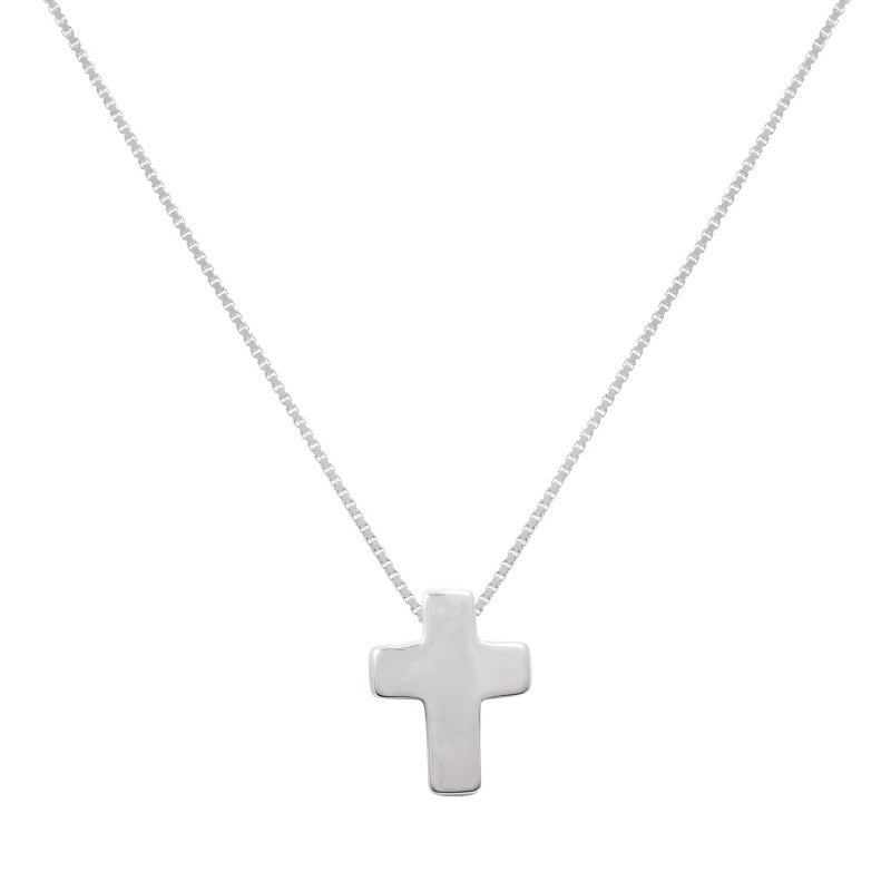 Collar Cruz 12x9 Mm 42+3cms Extensión Plata 925 - PO0578