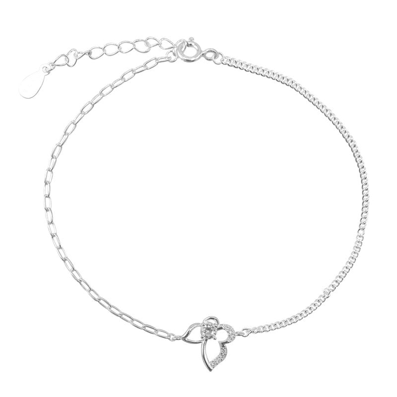 Pulsera mariposa con micro circones 18cms mas extensión plata 925 - PU0993