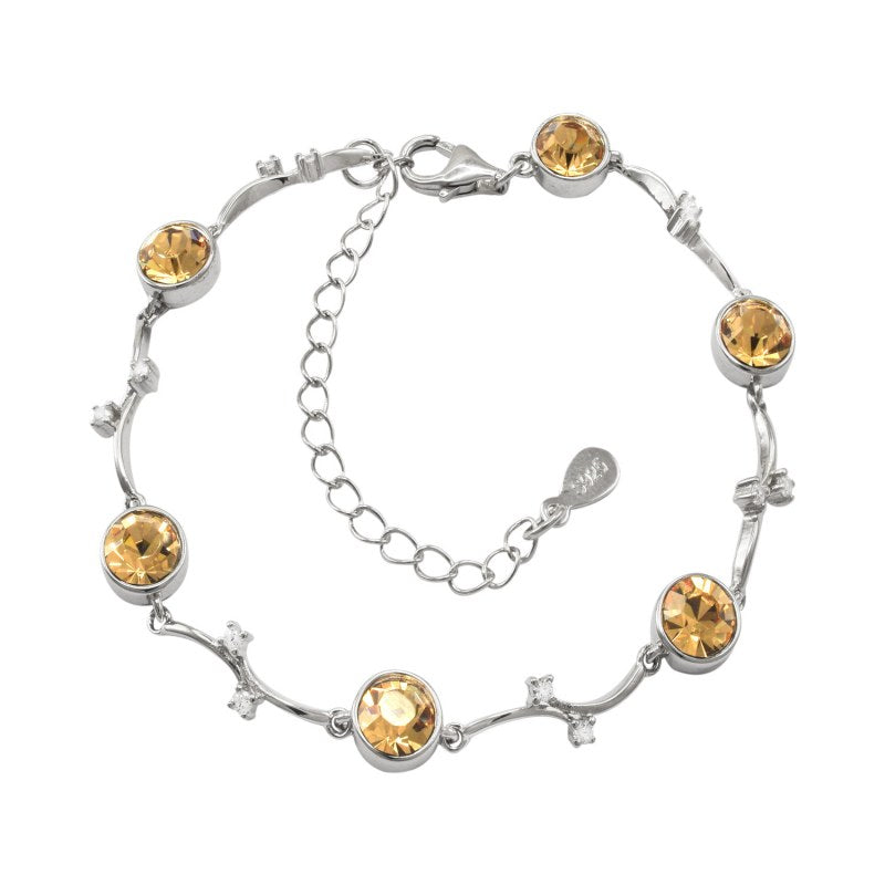 Pulsera Color Golden Shadow Con Cristales Plata 925 Swarovski - KU0256