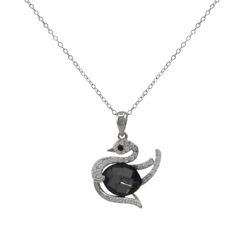 Colgante Cisne Color Dinim Blue Creado Plata 925 Swarovski® - KP0766