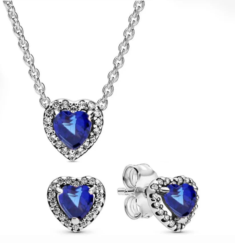 Set joyeria de plata ley 925 - piedra azul