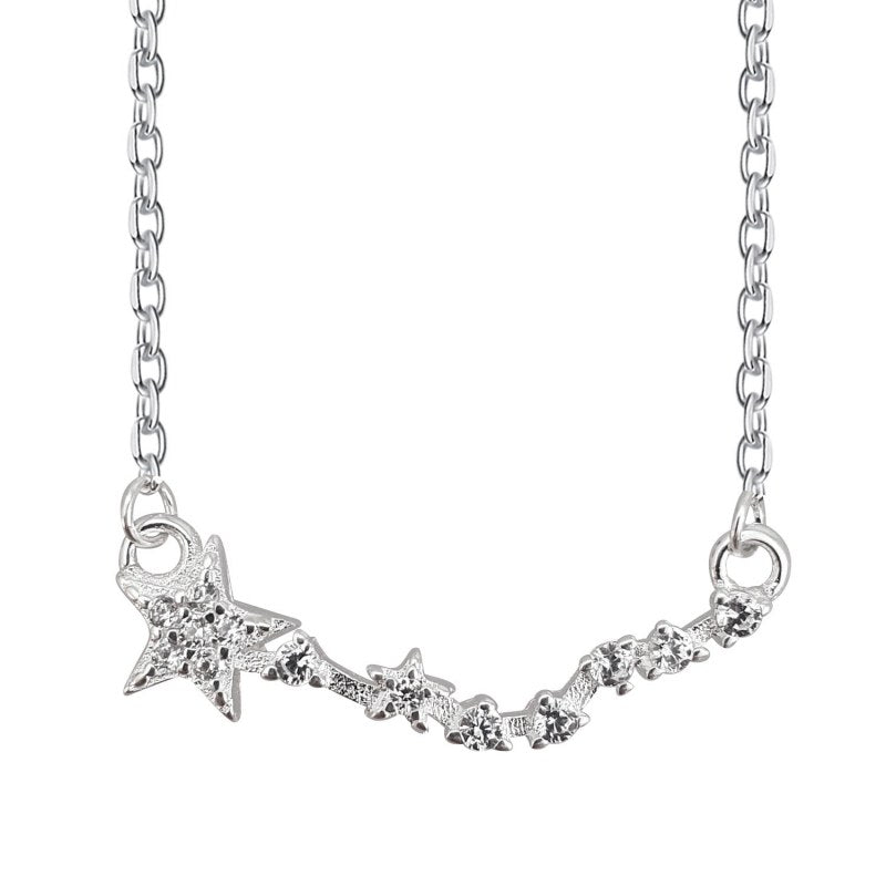 Collar Estrella Con Micro Circones 40cms Mas Extensión Plata 925 - PO0625