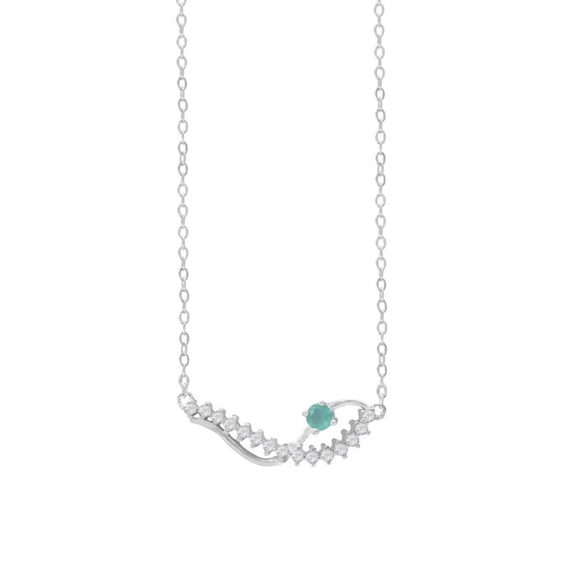 Collar Doble Barra Con Micro Circones 40cms Mas Extensión Plata 925 - PO0667