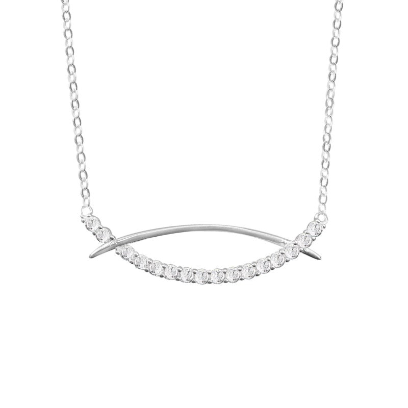 Collar Doble Barra Con Micro Circones 40cms Mas Extensión Plata 925 - PO0668