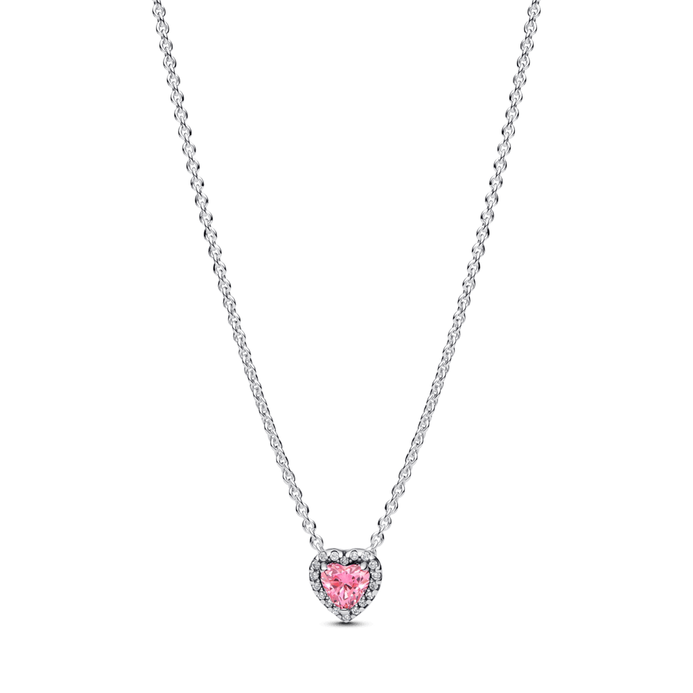 collar en plata ley 925 - corazon rosa