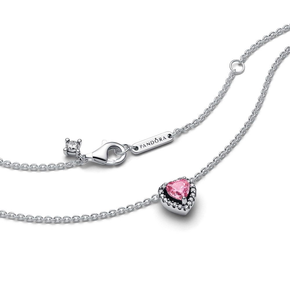 collar en plata ley 925 - corazon rosa
