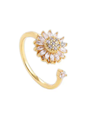 Anillo girasol ajustable