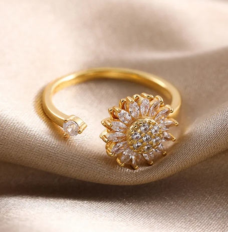 Anillo girasol ajustable