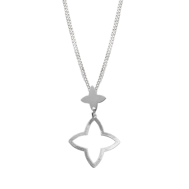 Collar Cuatro Puntas 45cms Mas 5cms Extensión Plata 925 - PO0678
