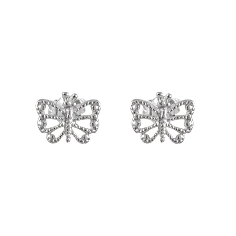 Aro Mariposa Con Alas Ranuradas Plata 925 - PR2526