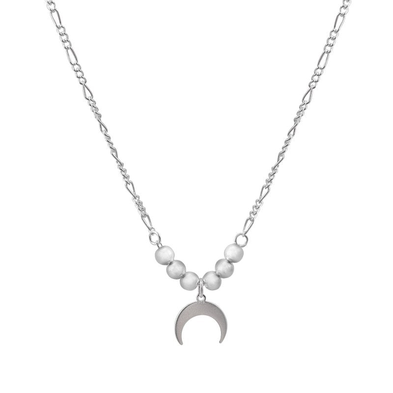 Collar Luna Y Esferas 45cms Mas Extensión Plata 925 - PO0707
