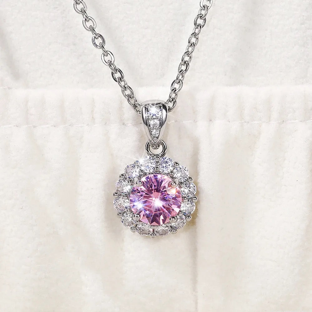 Silver rose necklace