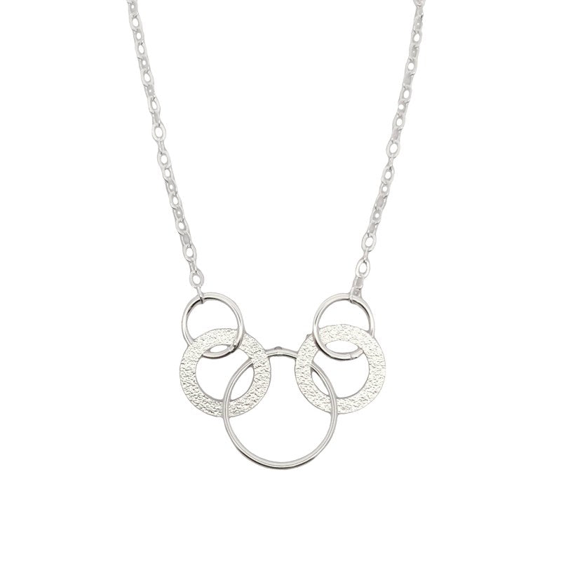 Collar Argollas Enlazadas Lisas Y Satinadas 45cms Plata 925 - PO0742