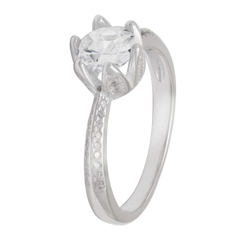 Anillo Solitario cristal de plata 925 - PA1377