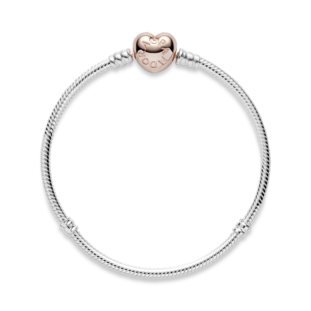Brazalete Pandora Moments cadena de serpiente con broche de corazón