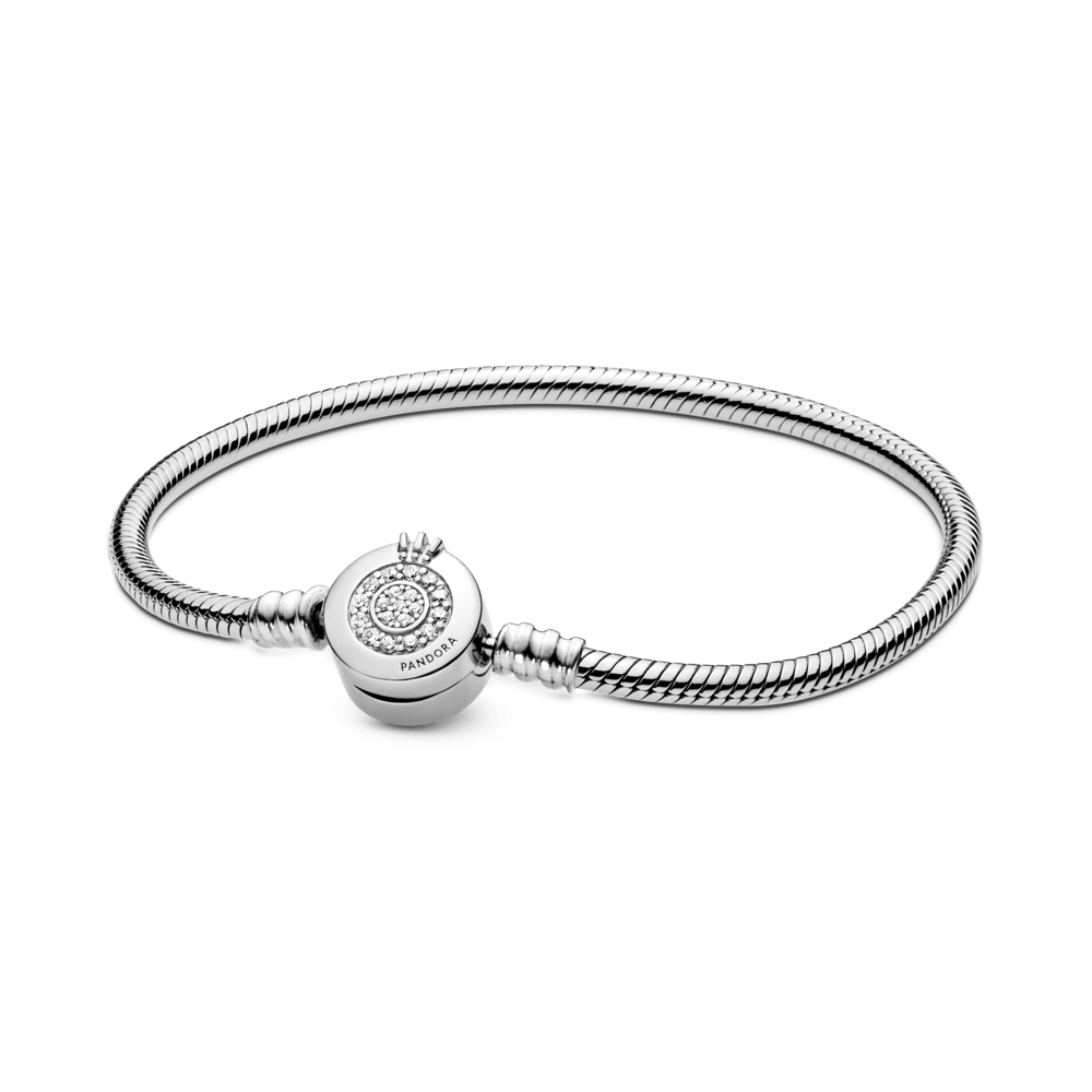 Brazalete Pandora Moments Cadena de Serpiente Corona O Resplandeciente