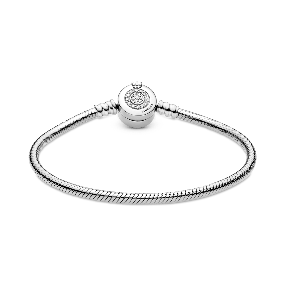 Brazalete Pandora Moments Cadena de Serpiente Corona O Resplandeciente