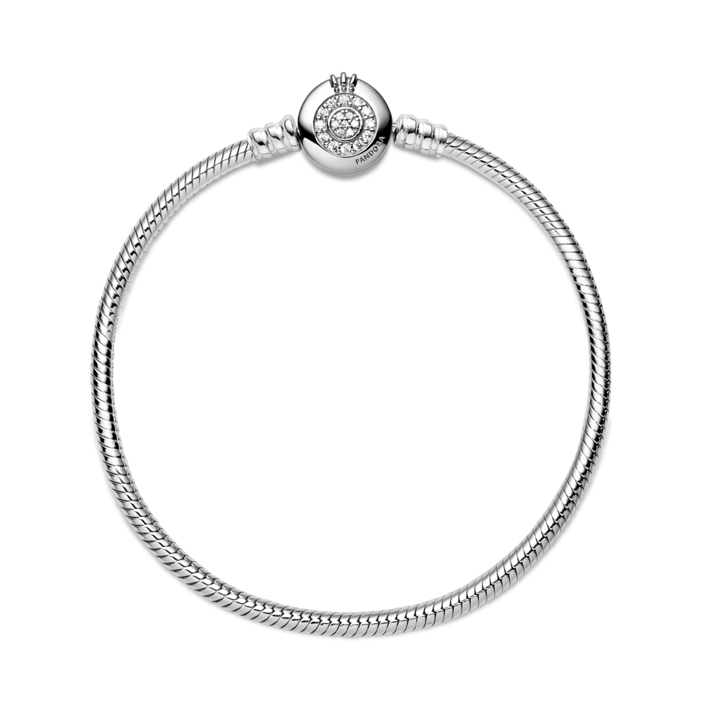 Brazalete Pandora Moments Cadena de Serpiente Corona O Resplandeciente