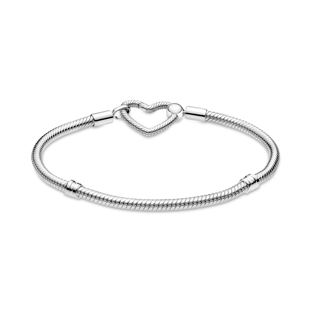 Brazalete Cadena De Serpiente Con Cierre De Corazón Pandora Moments