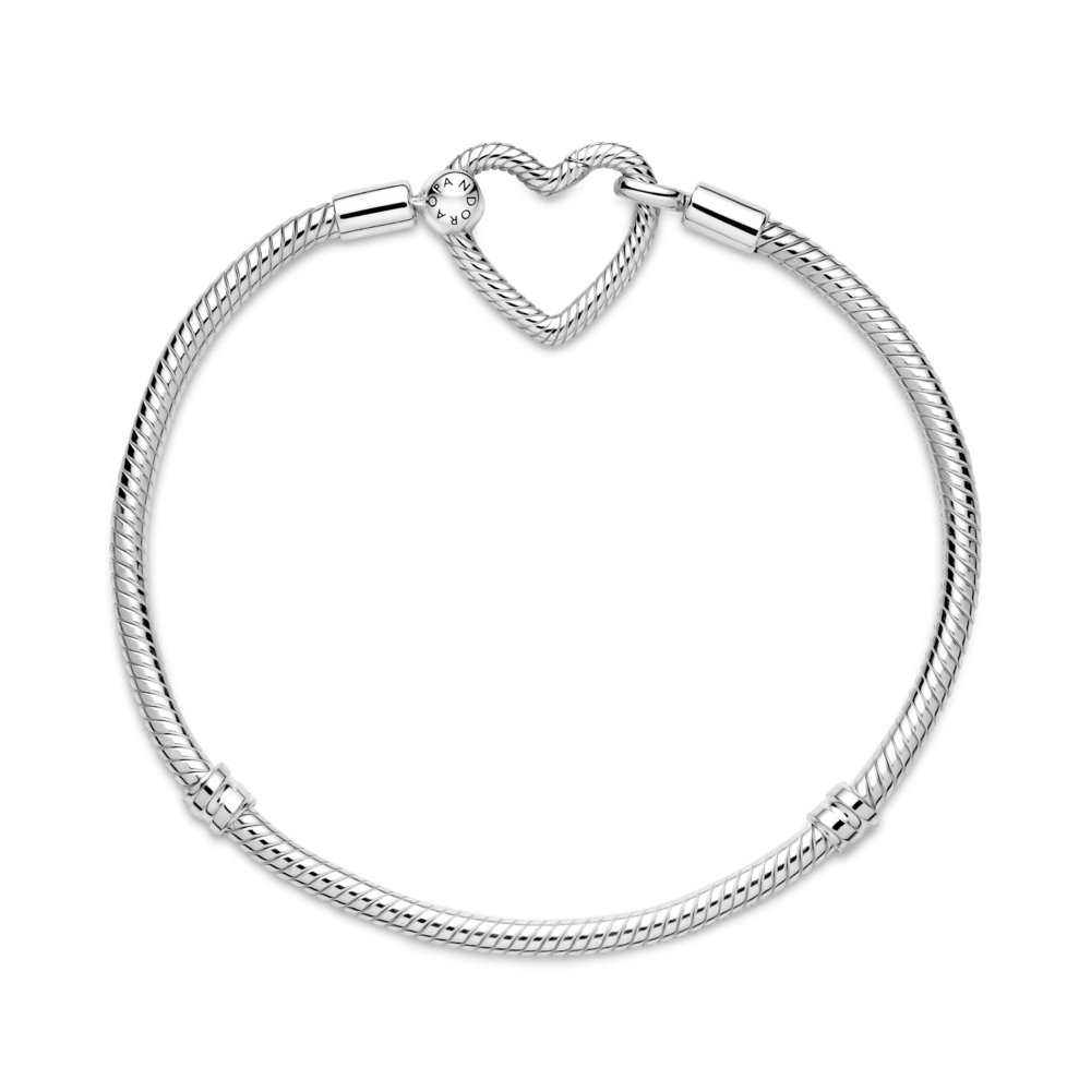 Brazalete Cadena De Serpiente Con Cierre De Corazón Pandora Moments