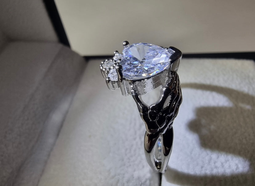 Heart sterling silver ring