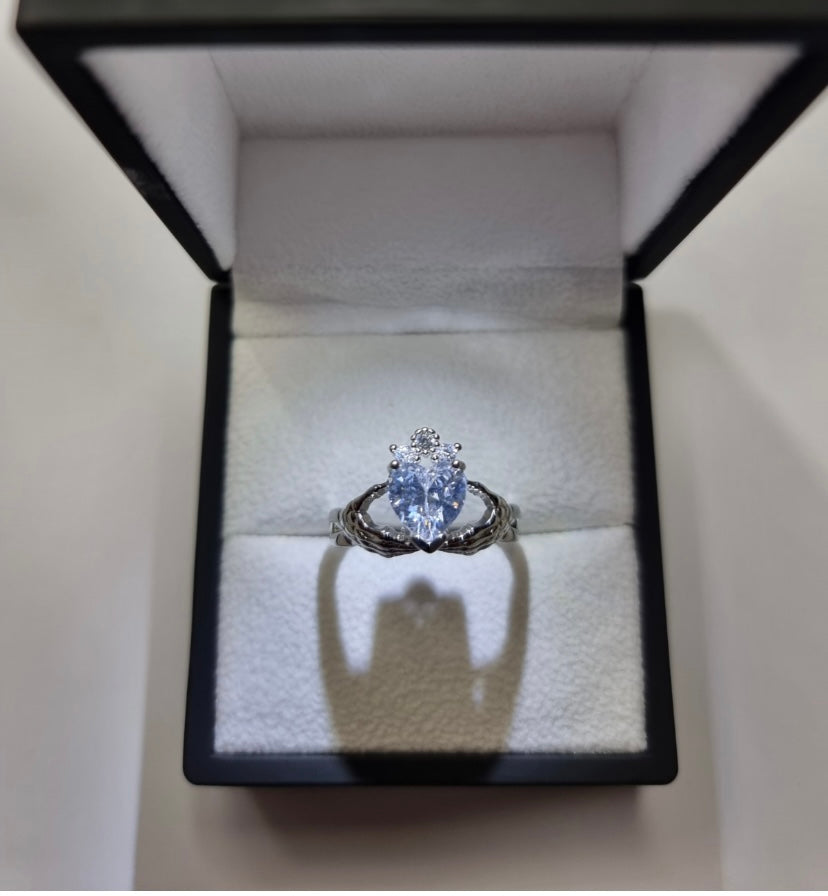 Heart sterling silver ring