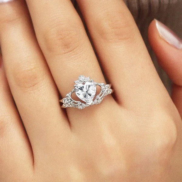 Heart sterling silver ring