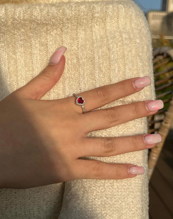 Anillo Corazón elevado rojo - Plata ley 925